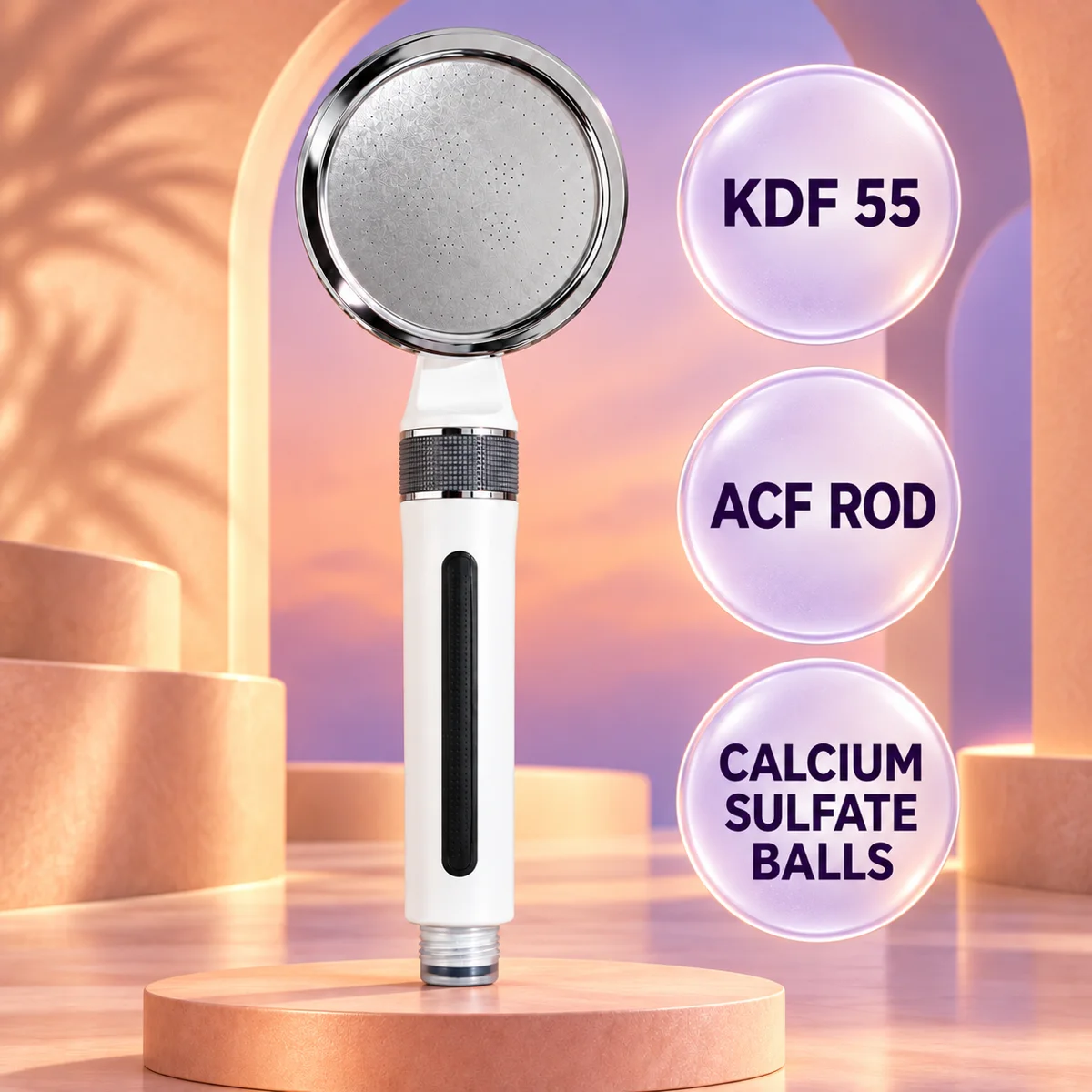 KDF 55, ACF rod and calcium filter media inside the Botanve filter